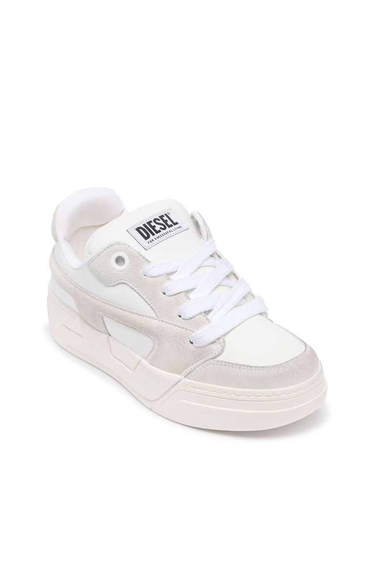 Diesel Women's D-Ollie-Distressed sneakers in leather and suede