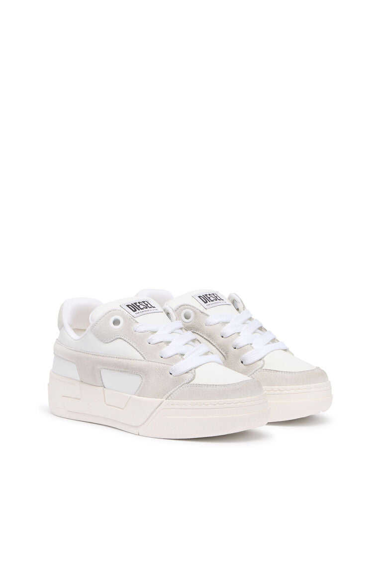Diesel Women's D-Ollie-Distressed sneakers in leather and suede