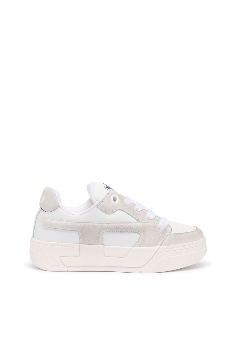 Diesel Women's D-Ollie-Distressed sneakers in leather and suede